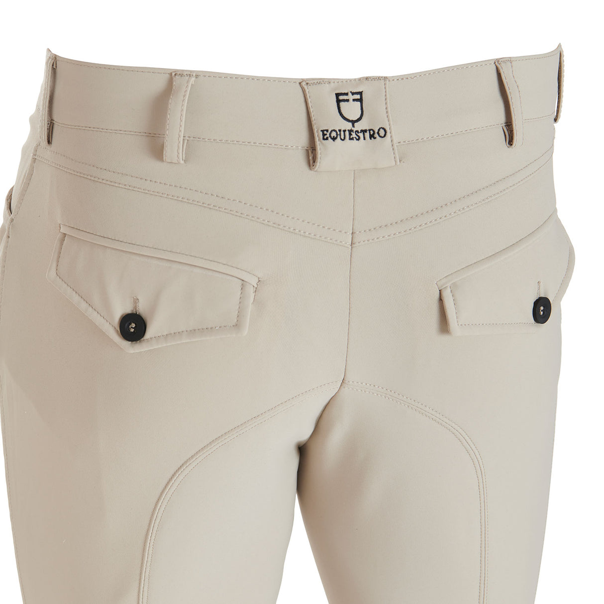 Equestro Men's Slim Fit Grip Breeches With Logo