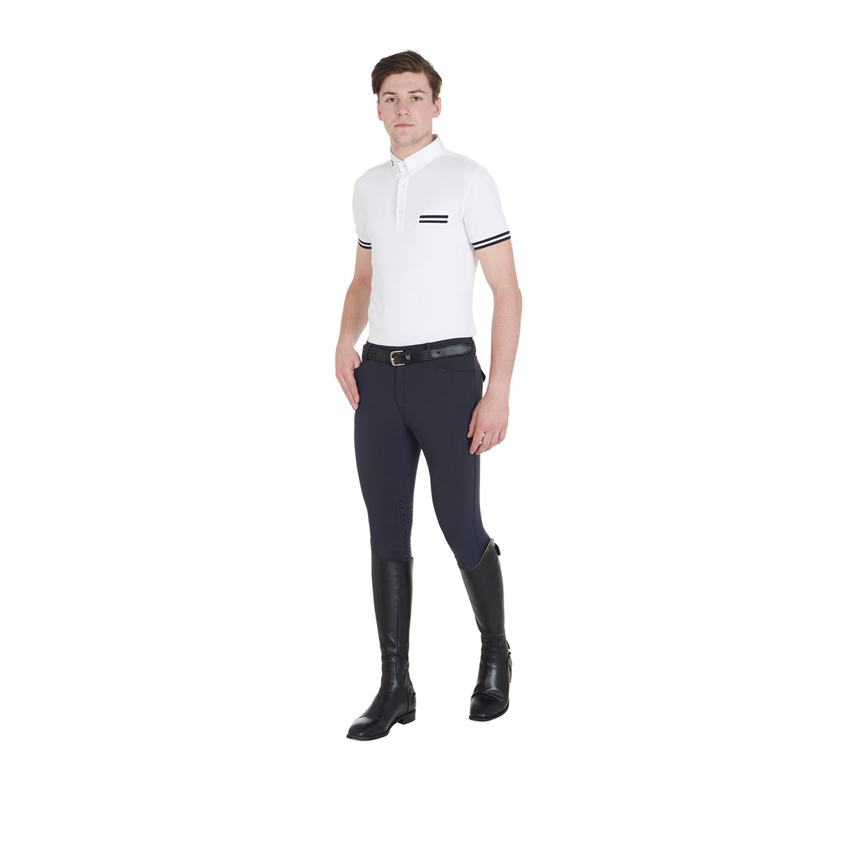 Equestro Men's Slim Fit Grip Breeches With Logo