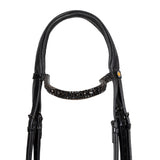 English leather bridle with glittery noseband