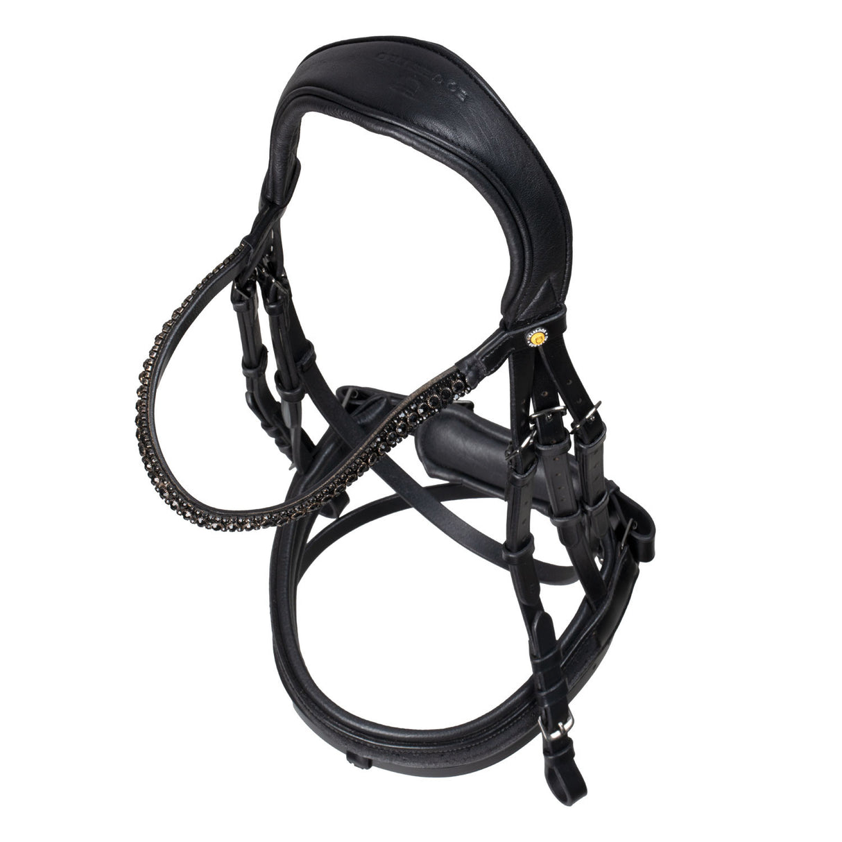 English leather bridle with glittery noseband