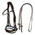 Black leather anatomical bridle with rhinestones