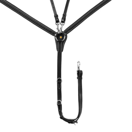 LEATHER BREASTPLATE WITH ELASTIC INSERTS & REMOVABLE MARTINGALE