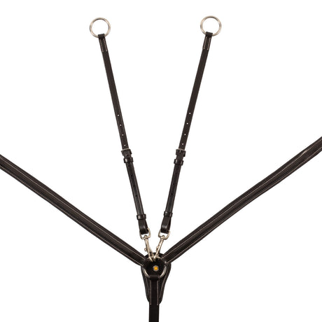 LEATHER BREASTPLATE WITH ELASTIC INSERTS & REMOVABLE MARTINGALE