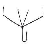 Tanned leather fork breastplate with black clincher