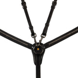 Tanned leather fork breastplate with black clincher
