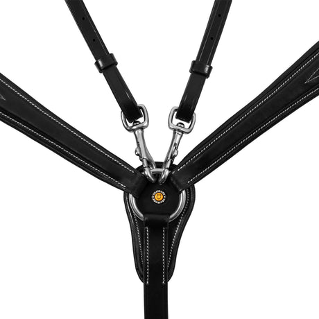 Tanned leather fork breastplate with embroideries