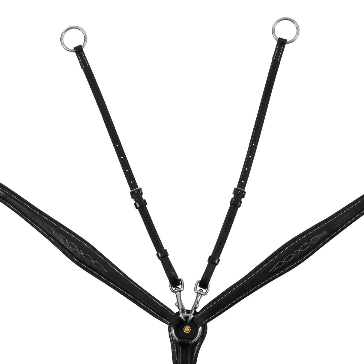 Tanned leather fork breastplate with embroideries