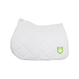 Jumping saddle pad with multicolor logo