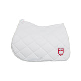 Jumping saddle pad with multicolor logo