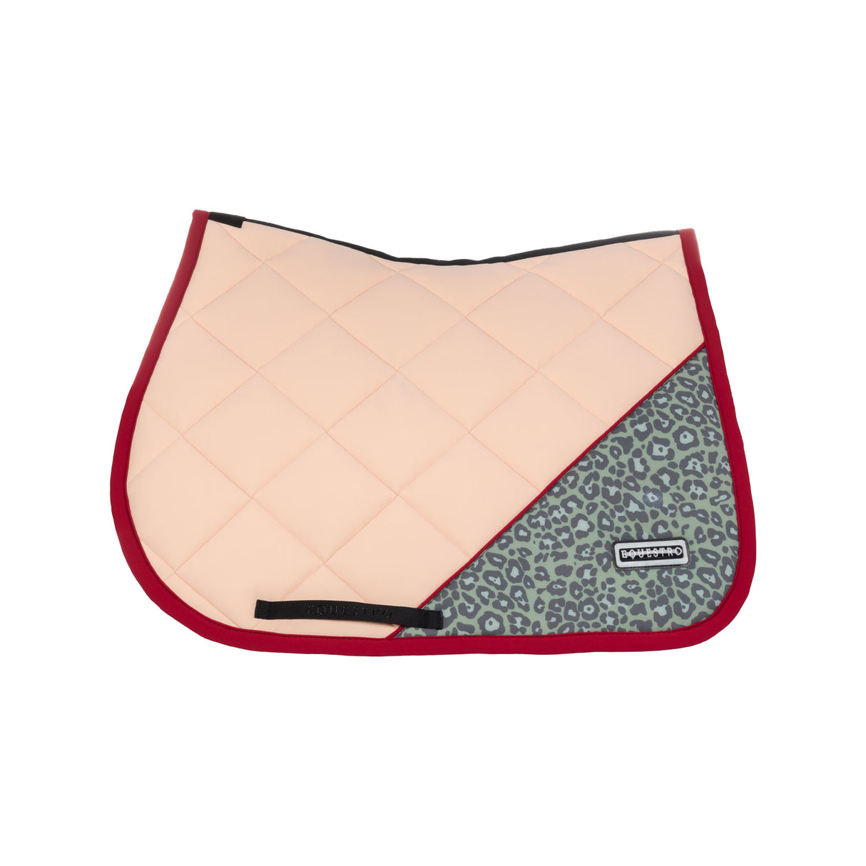 Equestro Jumping Saddle Pad In Technical Fabric With Leopard Insert