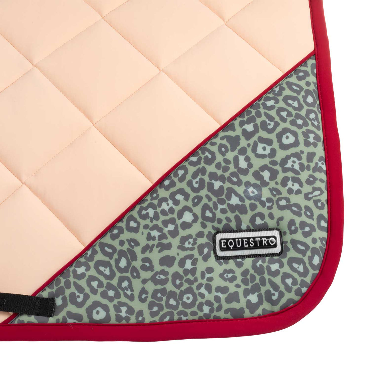 Equestro Jumping Saddle Pad In Technical Fabric With Leopard Insert