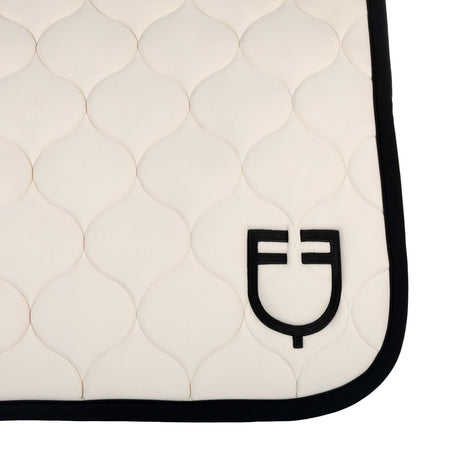Equestro Dressage Saddle Pad With Onion Quilting #colour_beige