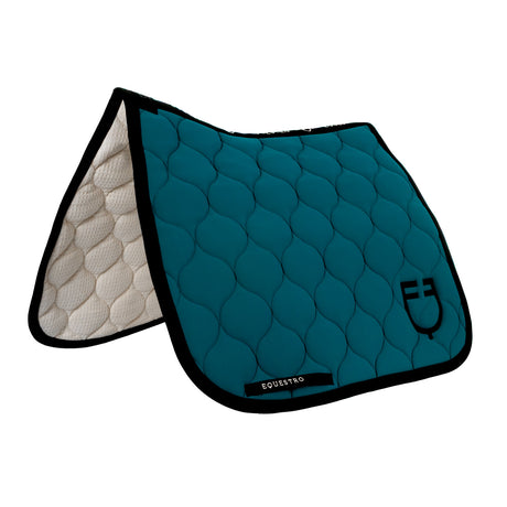 Equestro Dressage Saddle Pad With Onion Quilting #colour_green