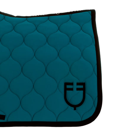 Equestro Dressage Saddle Pad With Onion Quilting #colour_green