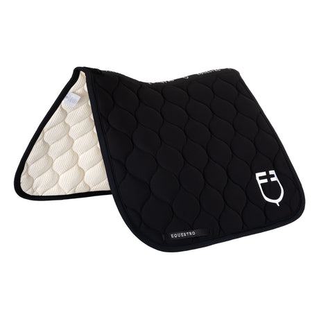 Equestro Dressage Saddle Pad With Onion Quilting #colour_black