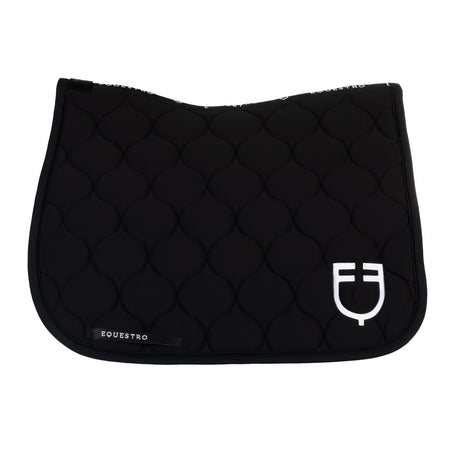 Equestro Dressage Saddle Pad With Onion Quilting #colour_black