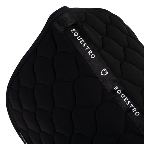 Equestro Dressage Saddle Pad With Onion Quilting #colour_black