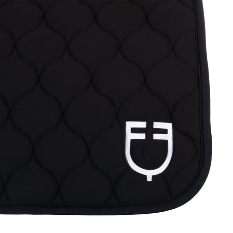 Equestro Dressage Saddle Pad With Onion Quilting #colour_black