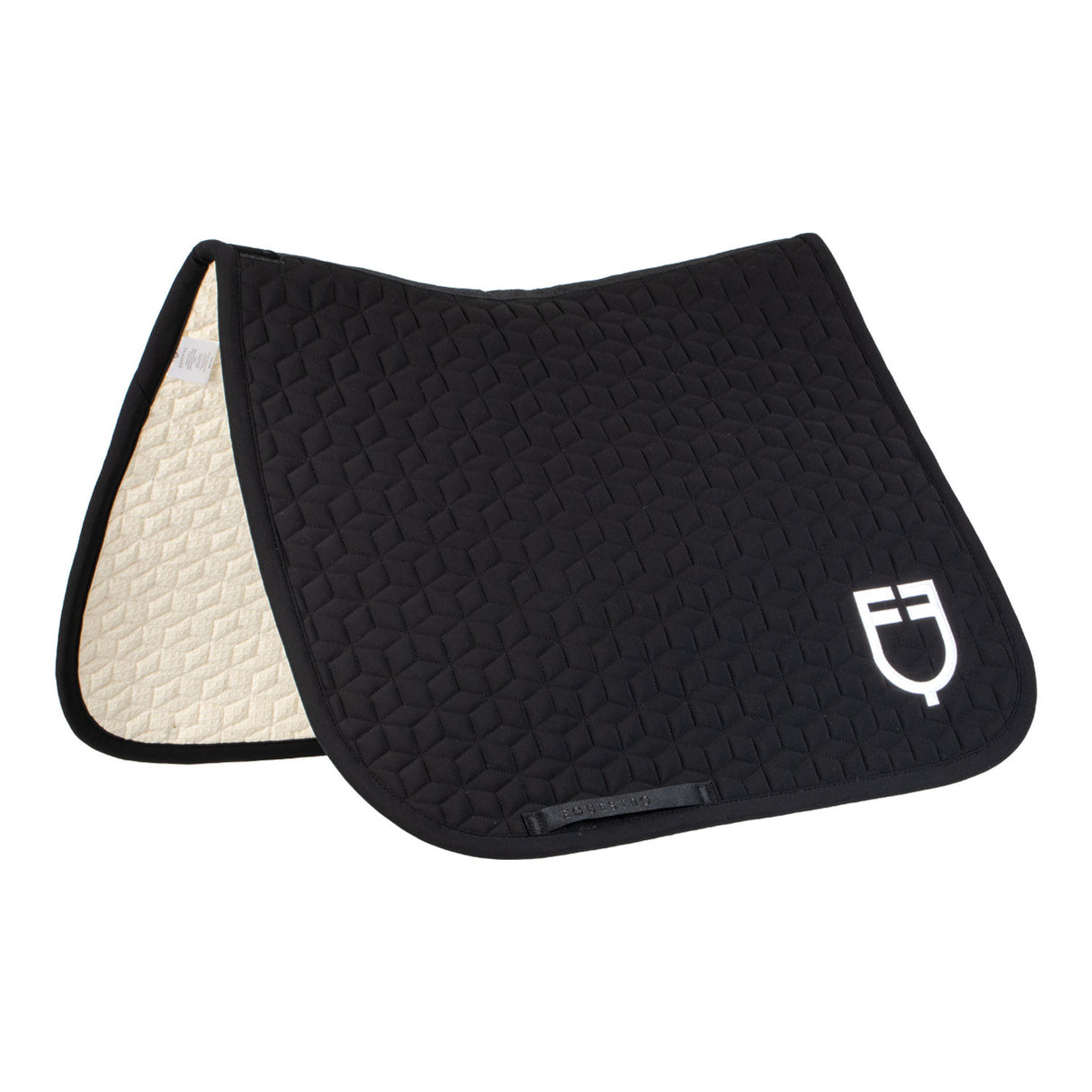 Dressage saddle pad with cube quilting
