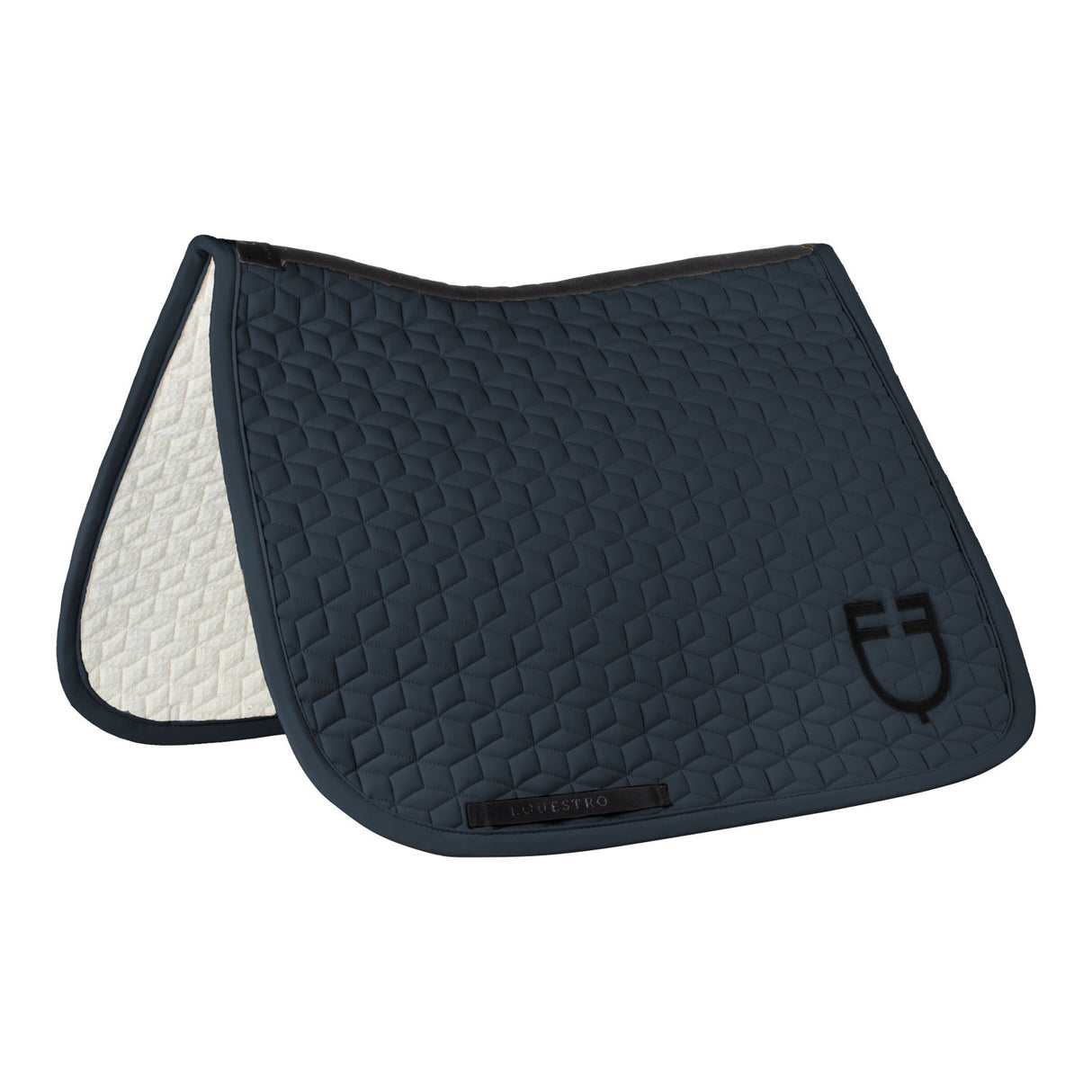 Dressage saddle pad with cube quilting