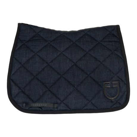 Dressage saddle pad in denim-effect technical fabric