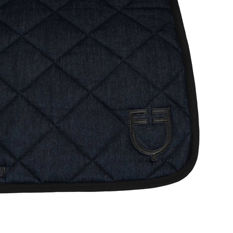 Dressage saddle pad in denim-effect technical fabric