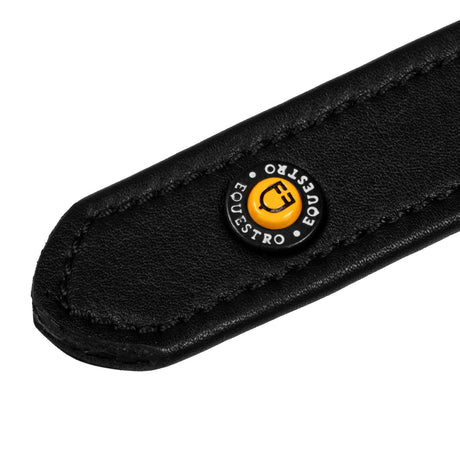 Equestro Leather Stirrup Leathers With Numbered Holes #colour_black
