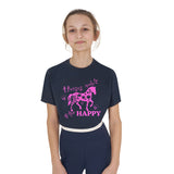 Girls' Horses Make Me Happy cotton T-shirt