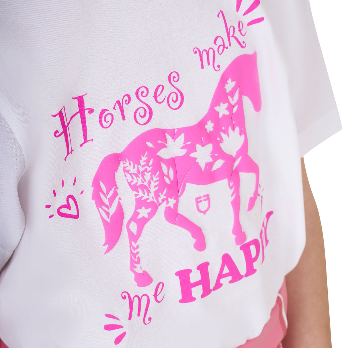 Girls' Horses Make Me Happy cotton T-shirt
