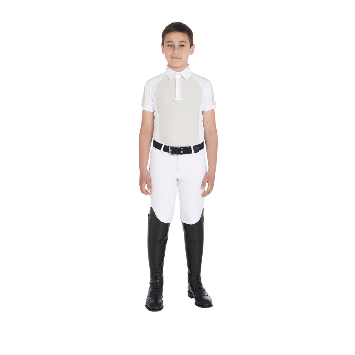 Equestro Boys' Slim Fit Competition Polo Shirt Four-Buttons