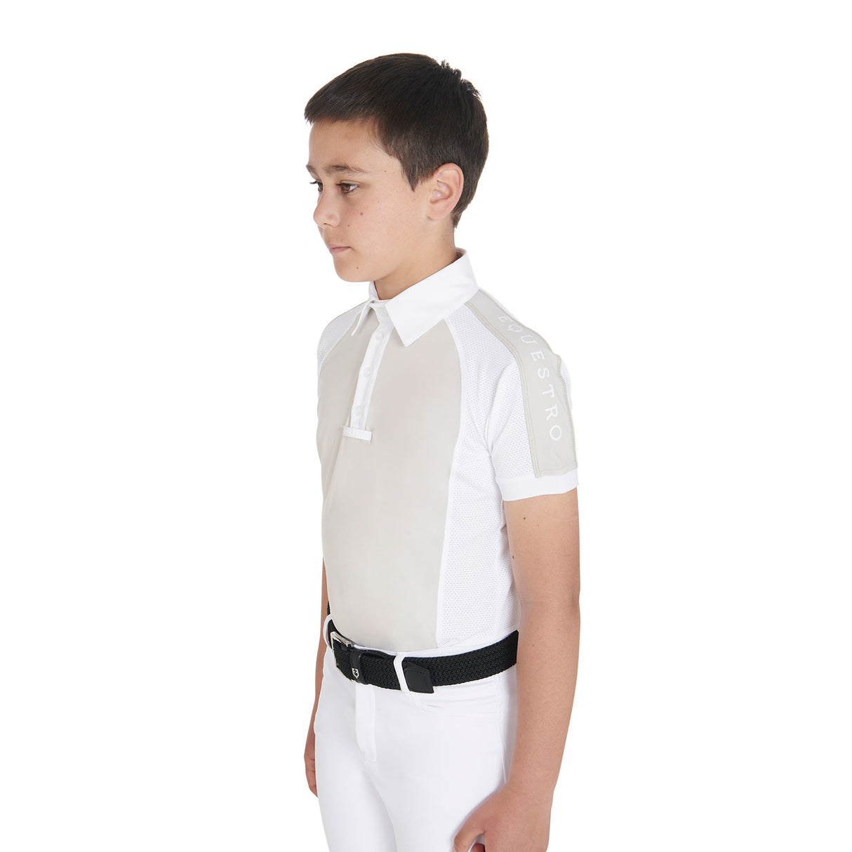 Equestro Boys' Slim Fit Competition Polo Shirt Four-Buttons