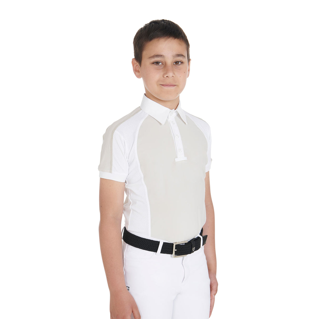 Equestro Boys' Slim Fit Competition Polo Shirt Four-Buttons