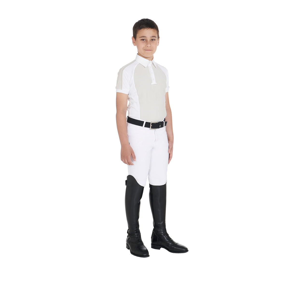 Equestro Boys' Slim Fit Competition Polo Shirt Four-Buttons