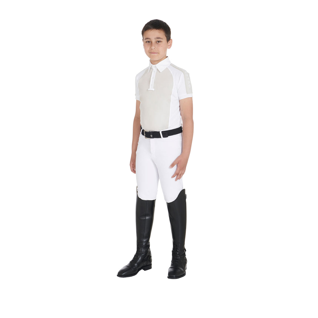 Equestro Boys' Slim Fit Competition Polo Shirt Four-Buttons