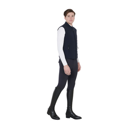 Equestro Men's Vest In Breathable Technical Fabric #colour_blue