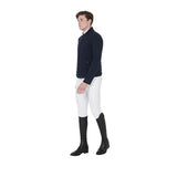 Equestro Men's Jacket In Perforated Technical Fabric #colour_blue