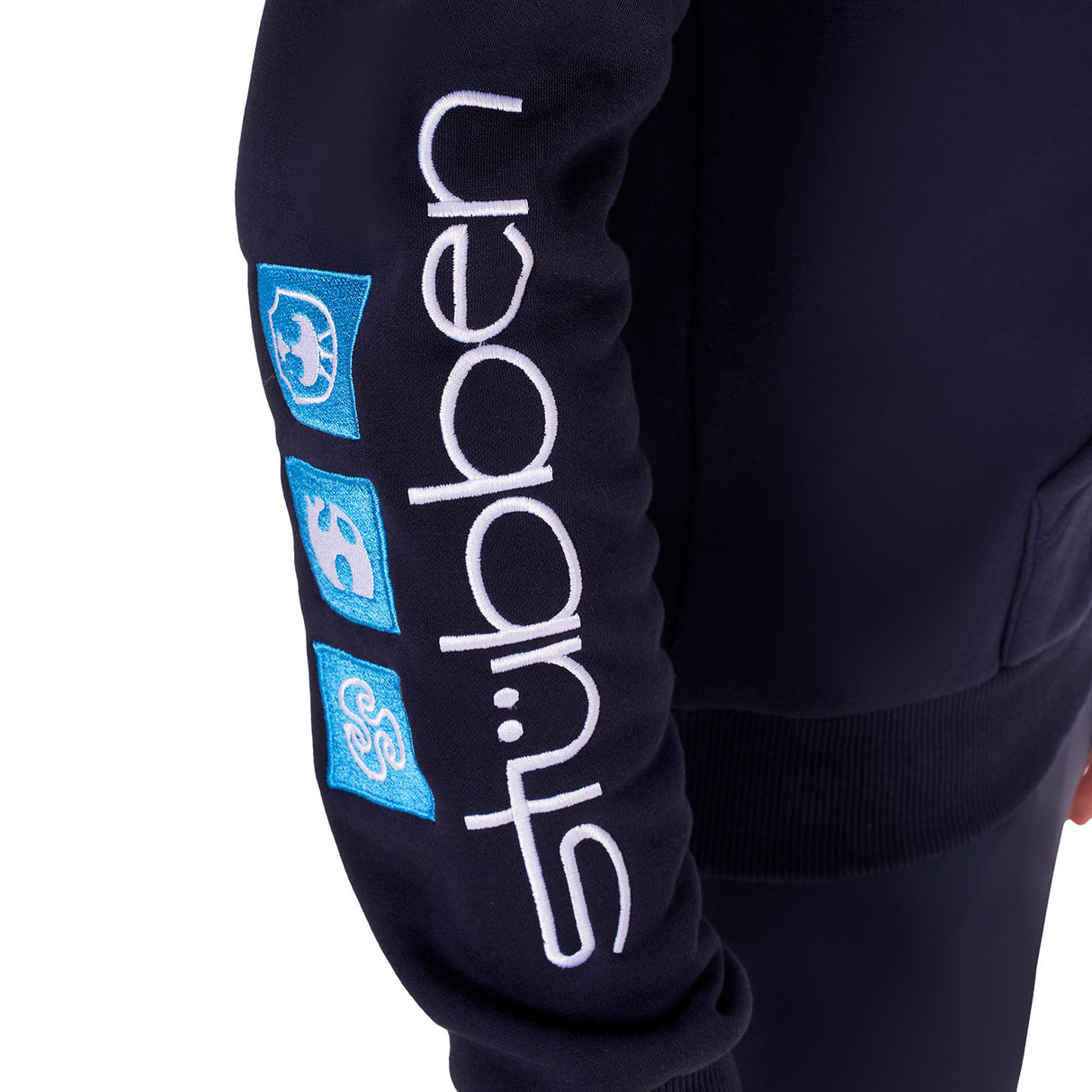 Men's sweatshirt with multi-logo hood