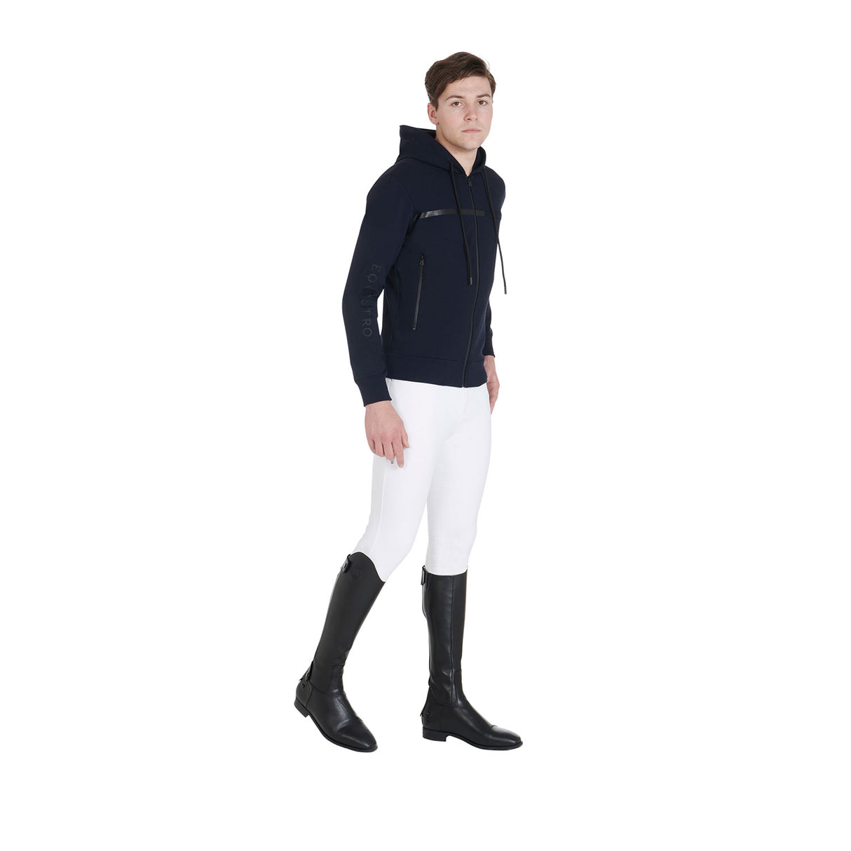 Equestro Men's Full Zip Interlock Sweatshirt #colour_blue