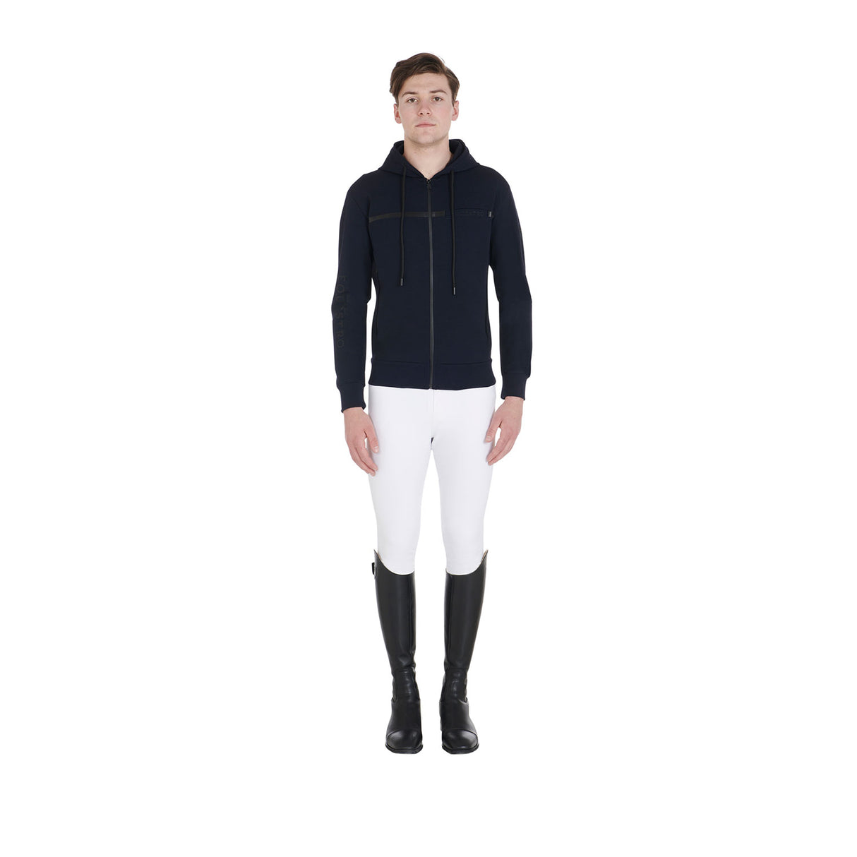 Equestro Men's Full Zip Interlock Sweatshirt #colour_blue