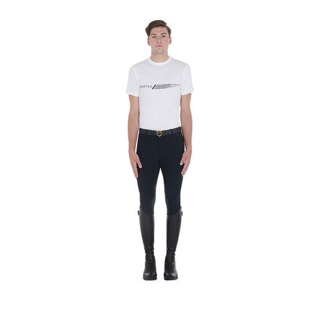Equestro Men's Slim Fit T-Shirt With Contrasting Print #colour_white