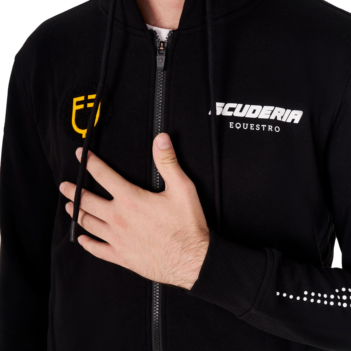 Equestro Scuderia Equestro Men's Hooded Sweatshirt #colour_black