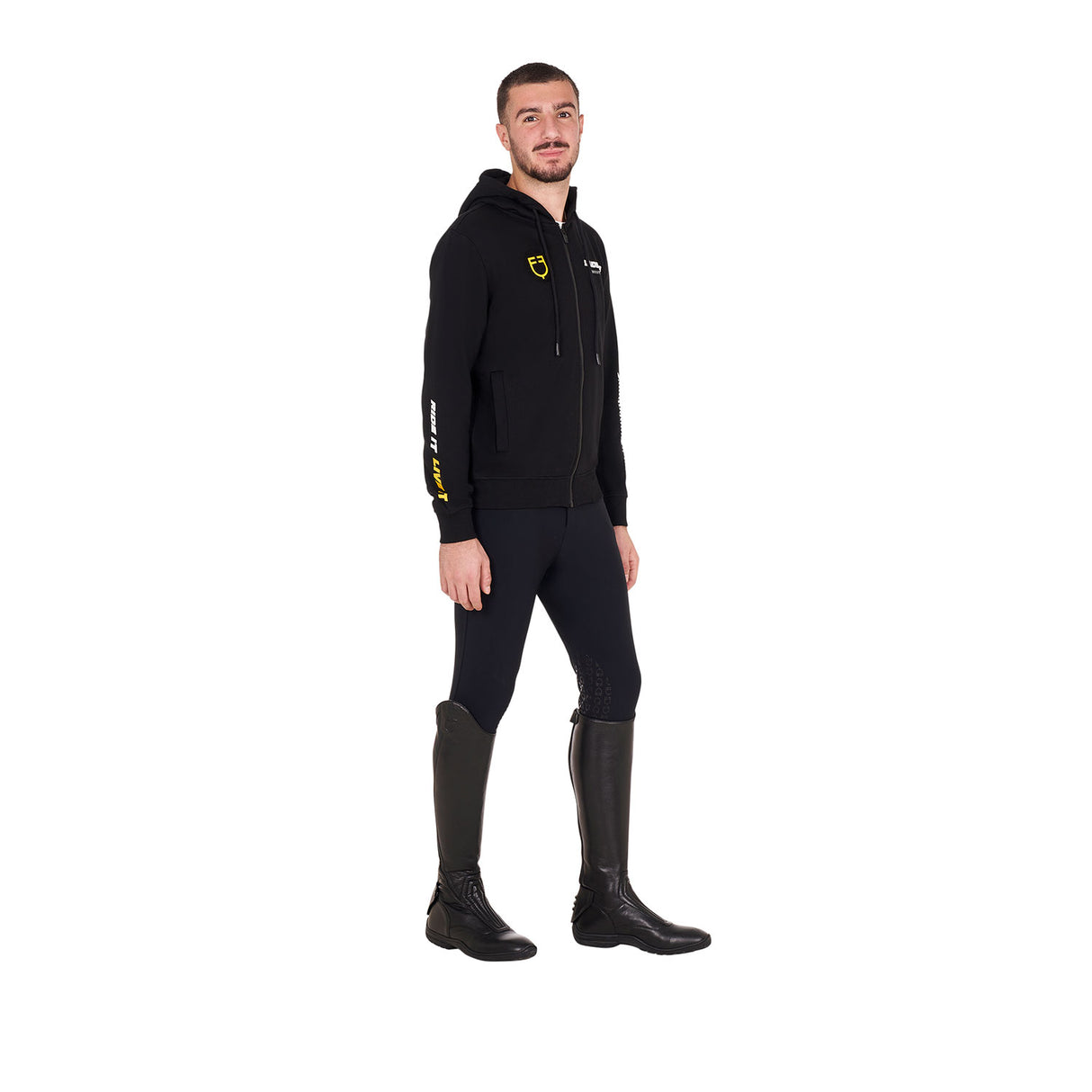 Equestro Scuderia Equestro Men's Hooded Sweatshirt #colour_black