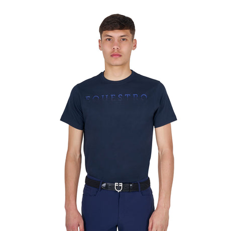 Men's basic T-shirt with chest lettering