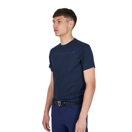 Men's basic T-shirt with chest lettering