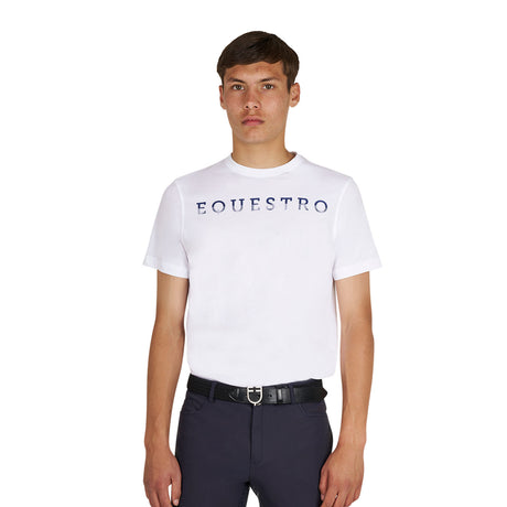 Men's basic T-shirt with chest lettering