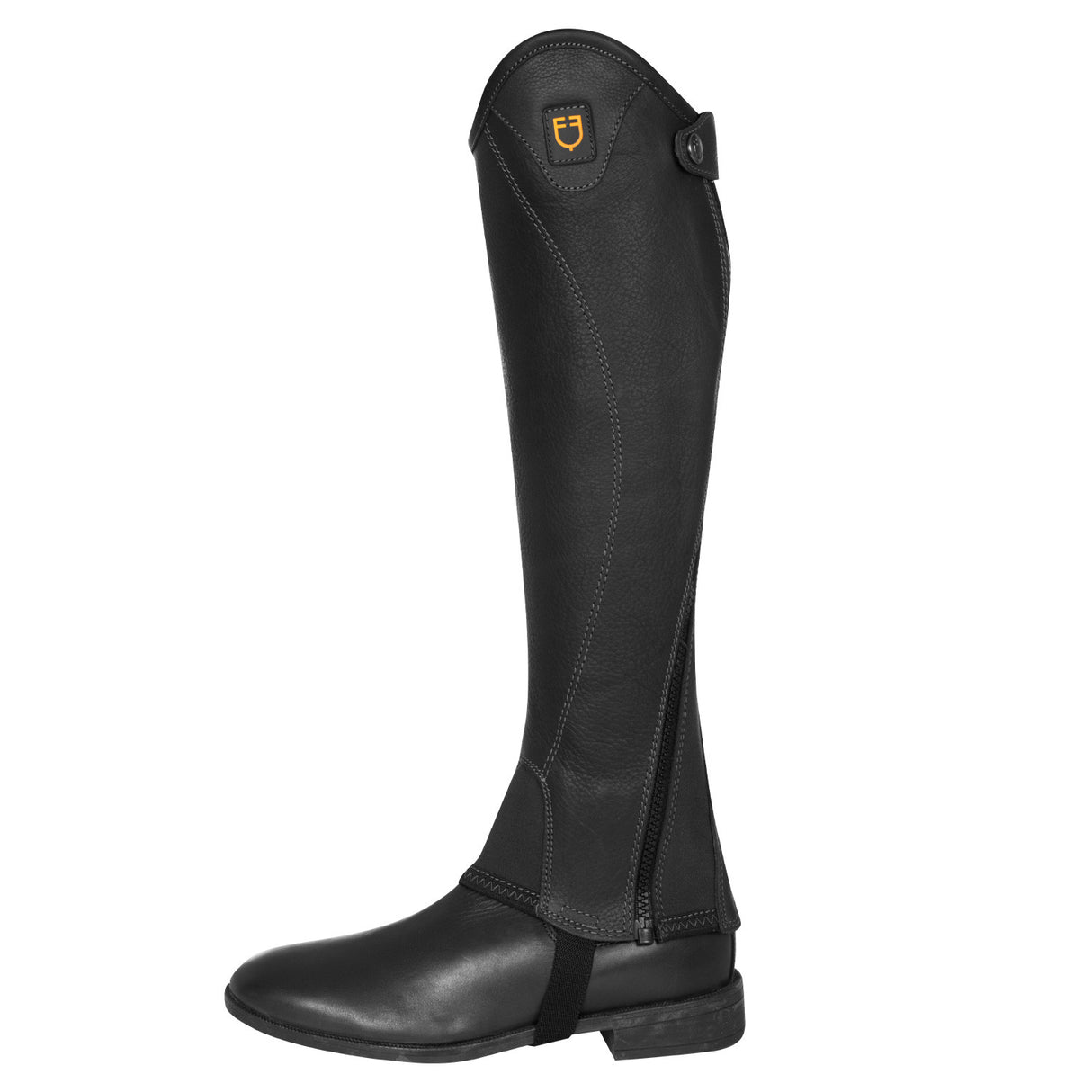 Unisex soft leather gaiters with side zip