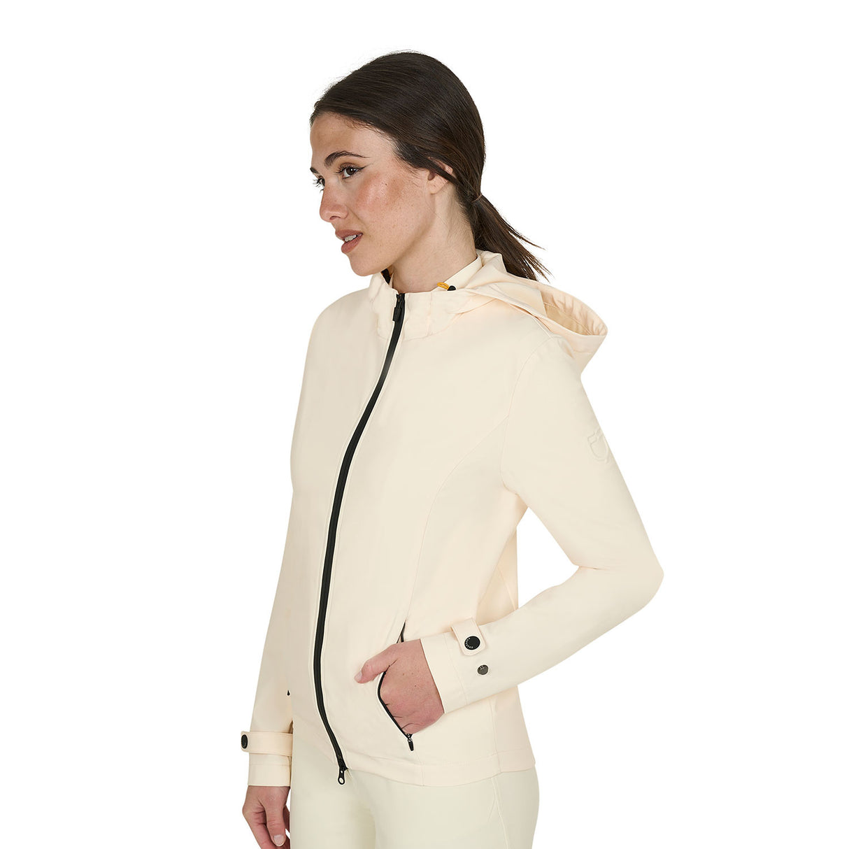 Women's slim fit softshell jacket with windproof zip