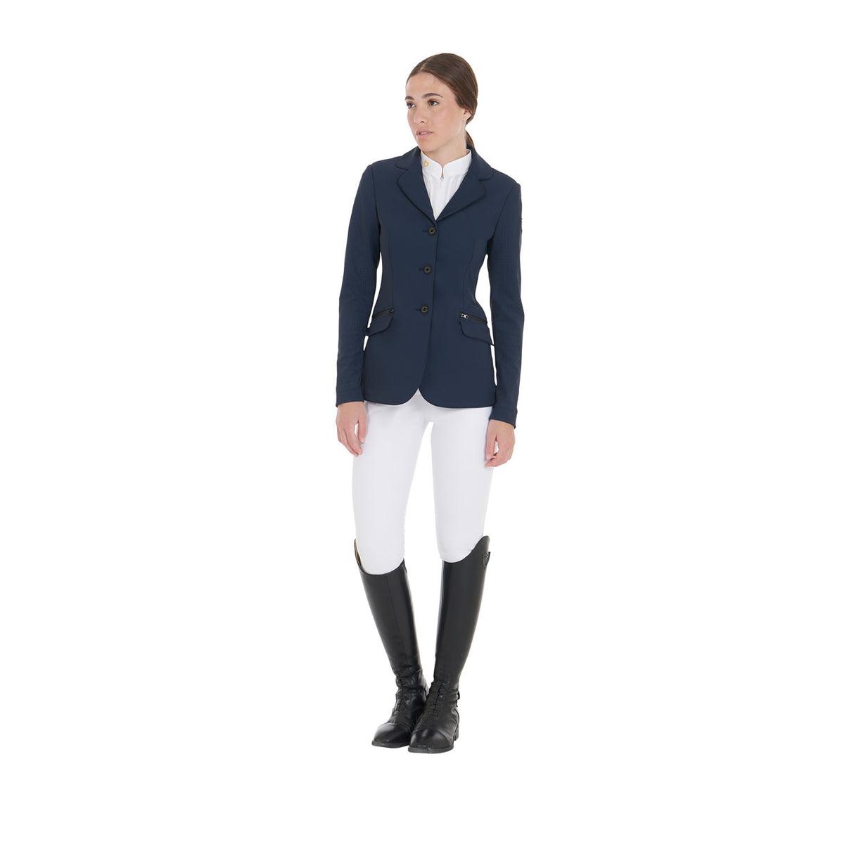 Women's competition jacket three buttons perforated fabric