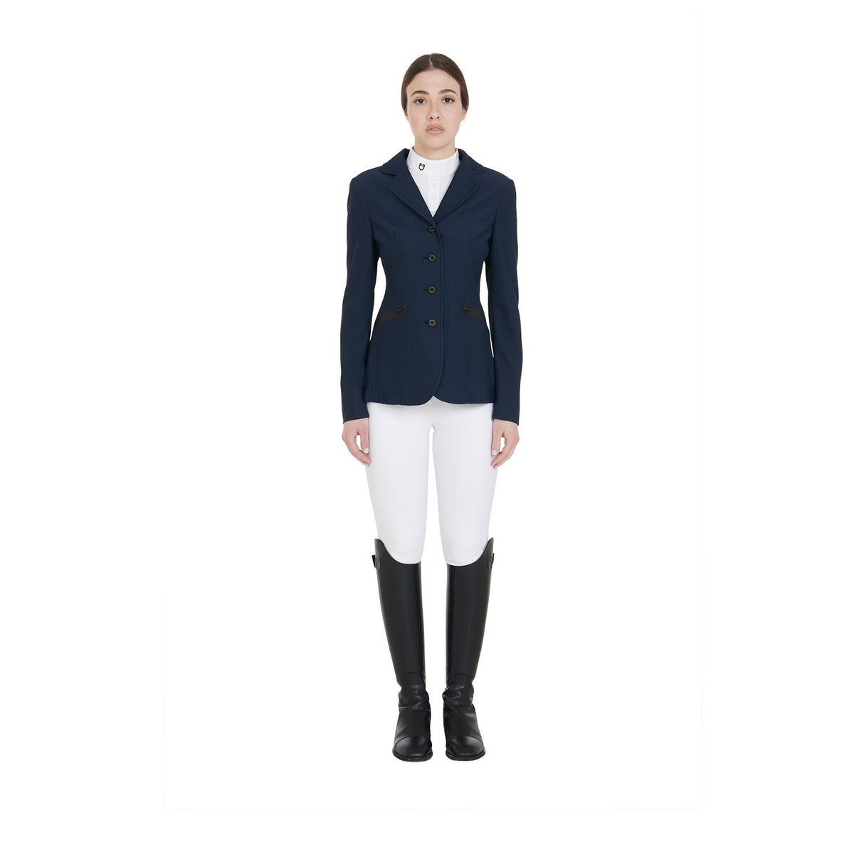 Women's competition jacket four buttons perforated fabric