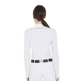 Women's slim fit polo shirt in technical fabric